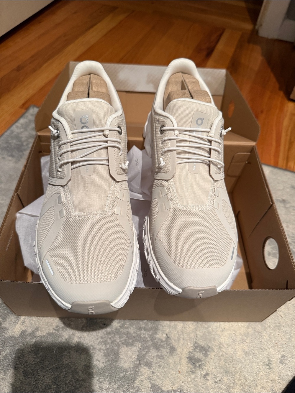 On Cloud Sneakers in Cream/White